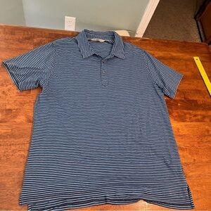 Tasc Performance Bamboo Blue Striped Polo Shirt for Men size XL